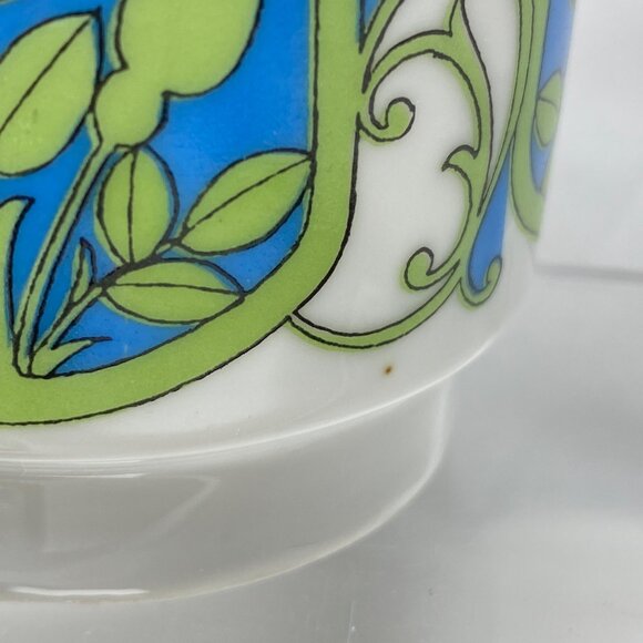 MCM Floral 60's Coffee Mugs Retro 8 oz Cups Japan Set of 2 - Picture 8 of 13